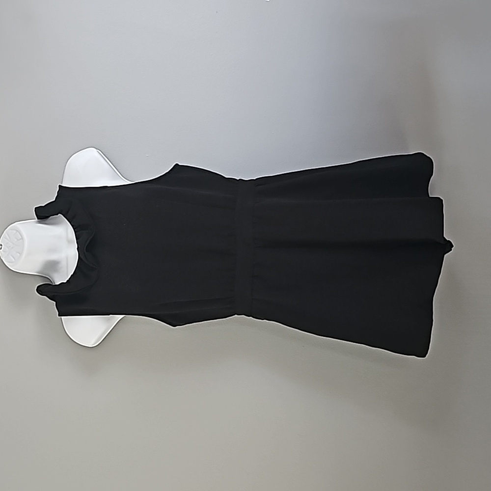 Do+Be Black Tank  Style Short Romper with Ruffled Neck